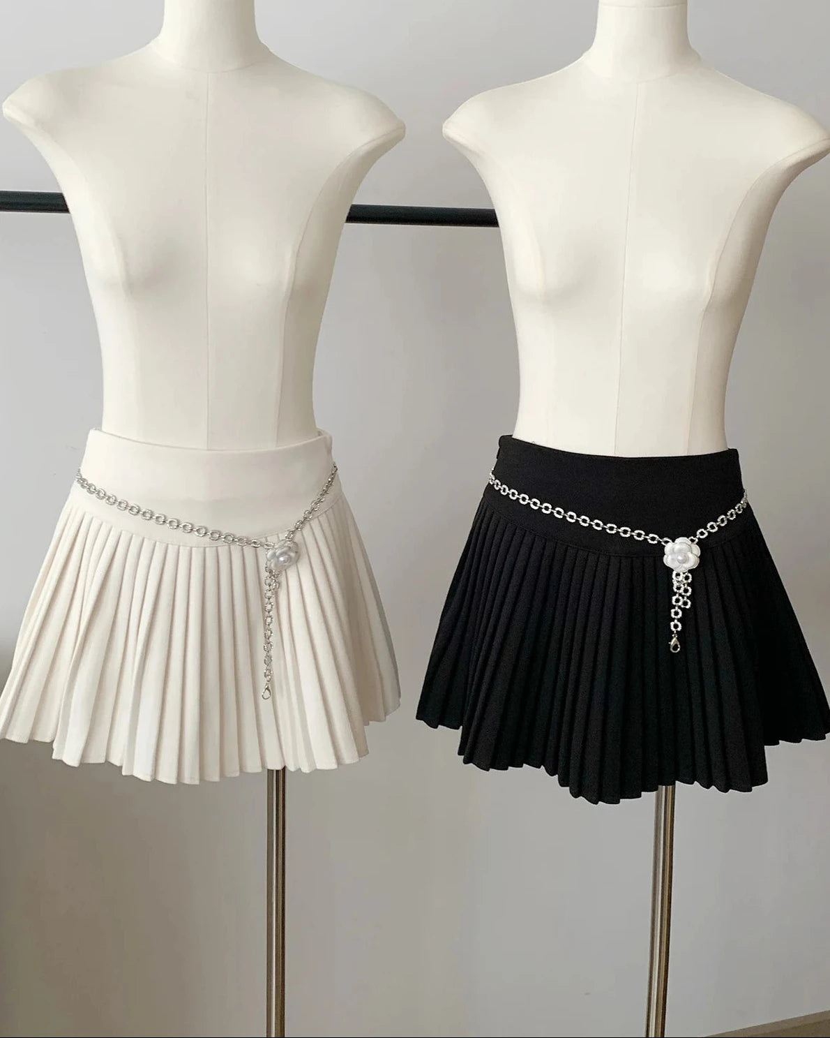 A-Line Cotton Blend Mini Skirt