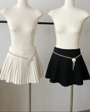 A-Line Cotton Blend Mini Skirt