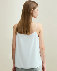 Chiffon Halter-Neck Straight-Cut Tank Top