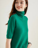 Merino Wool Half-Sleeve Turtleneck