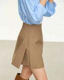 Casual High-Waisted Suit A-Line Skirt