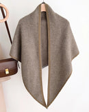Textured Wool Blend Triangle Shawl