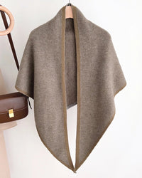 Textured Wool Blend Triangle Shawl