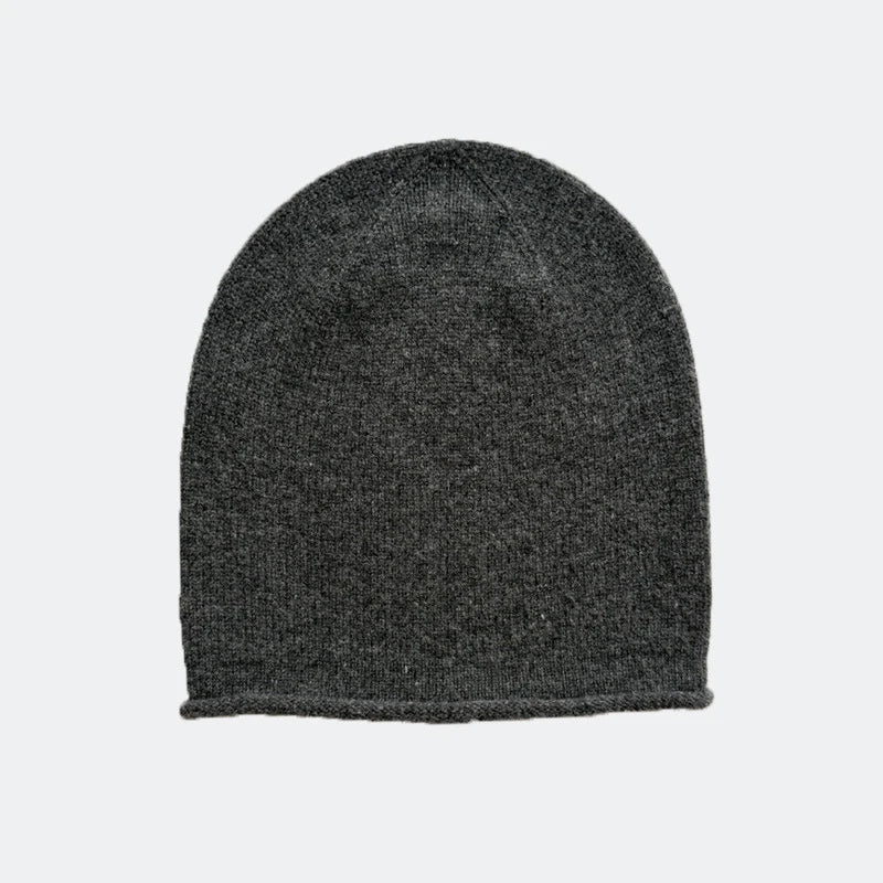 Rolled-Edge Wool Slouch Beanie