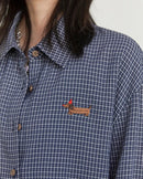 Relaxed Plaid Office Blouse