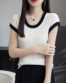 Round Neck Slim Fit Sleeveless Knit Top