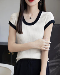 Round Neck Slim Fit Sleeveless Knit Top