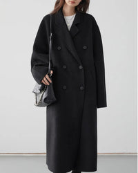 Long Double-Faced Wool Blend Coat