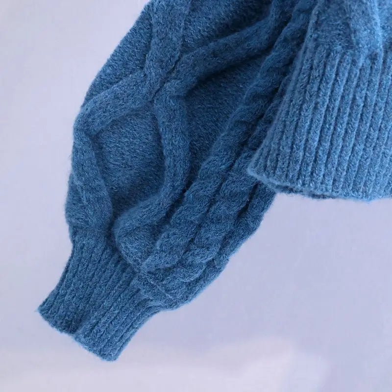 Twist Short V-Neck Single-breasted Knitted Cardigan