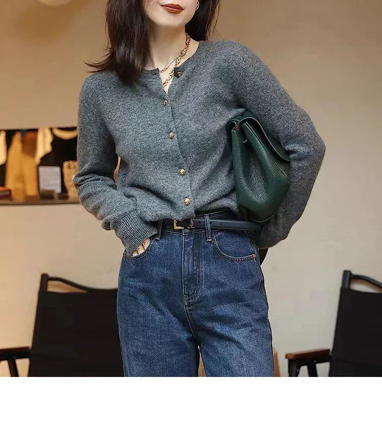 Crewneck Short Cardigan