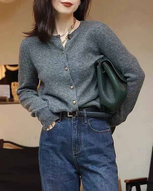 Crewneck Short Cardigan