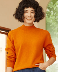 Cashmere Mock Neck Knitted Sweater