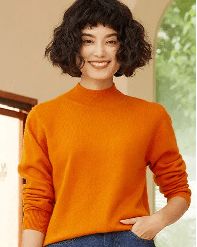 Cashmere Mock Neck Knitted Sweater