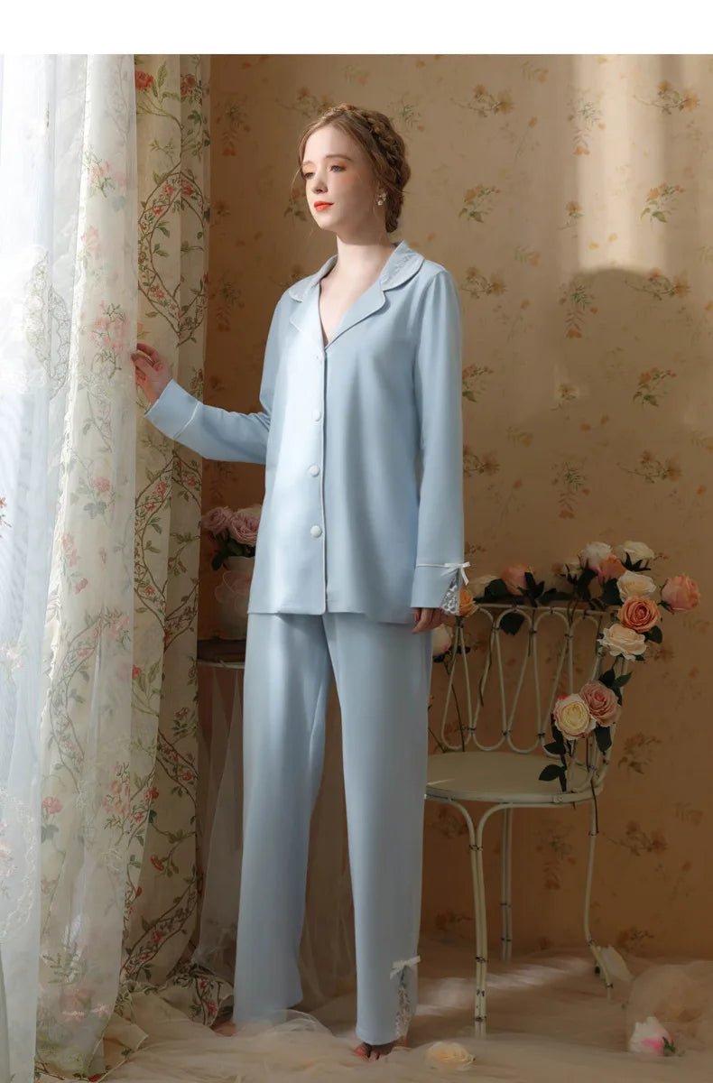 Turn-Down Collar Two-Pieces Pajamas