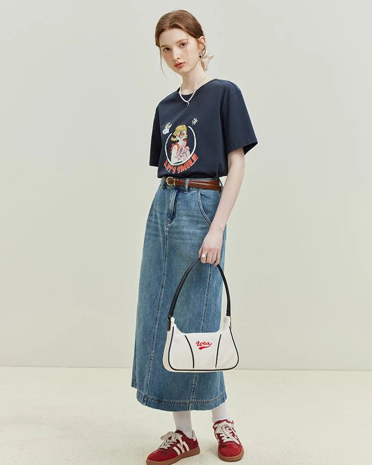 Casual Loose-Fitting Printed Short-Sleeved T-Shirt