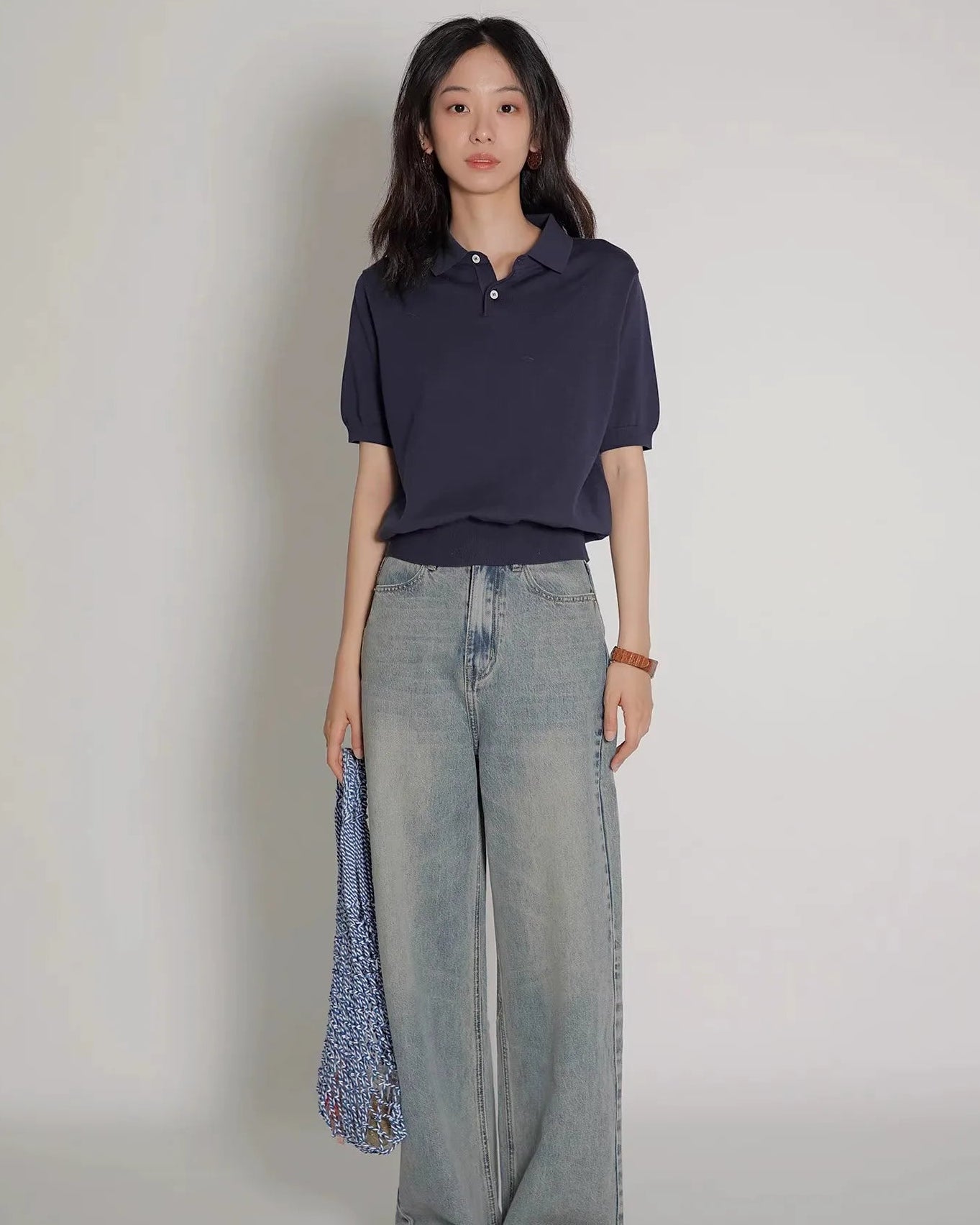 Ice Silk Knitted Polo Shirt