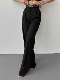 High Waist Pleated Wide Leg Pants