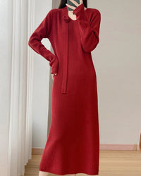 Elegant Long Sleeve Knit Dress