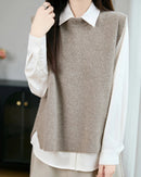 Wool Knit Sleeveless Sweater Vest