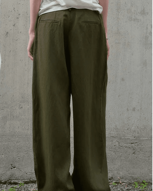 Casual Linen High-Waisted Loose Wide-Leg Pants