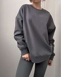 Loose-Fit Pure Cotton Pullover Sweatshirt