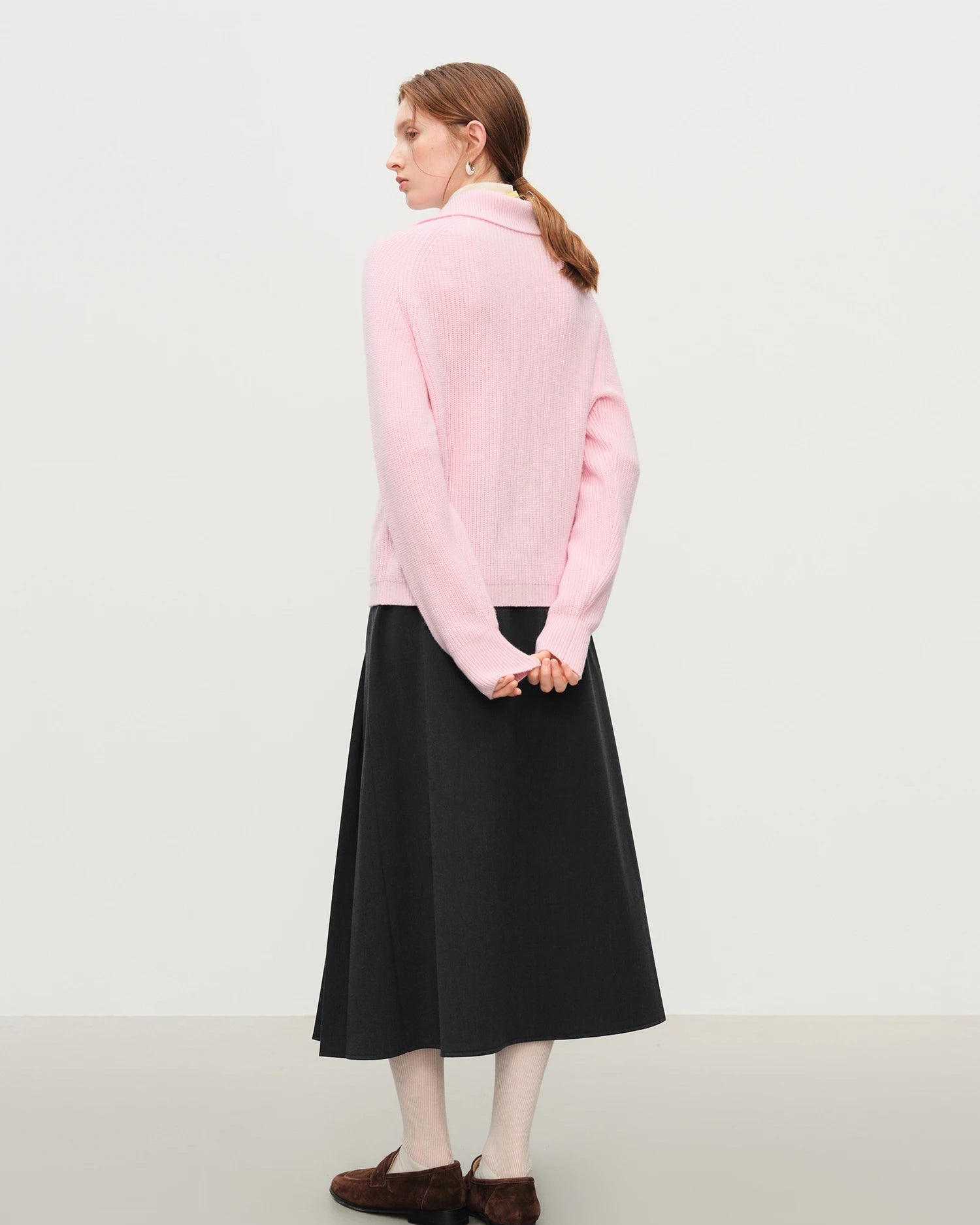 Wool Blend Knitted Cardigan Casual Sweater