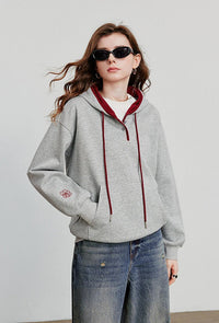 Contrasting Color Embroidery Splicing Hoodies