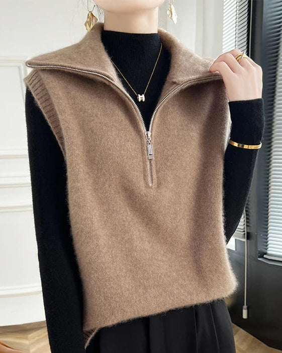 Half-Zip Merino Wool Vest