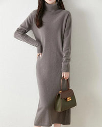 Merino Wool Turtleneck Knit Dress
