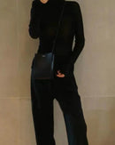 Stretch Wool Turtleneck Sweater