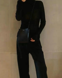 Stretch Wool Turtleneck Sweater