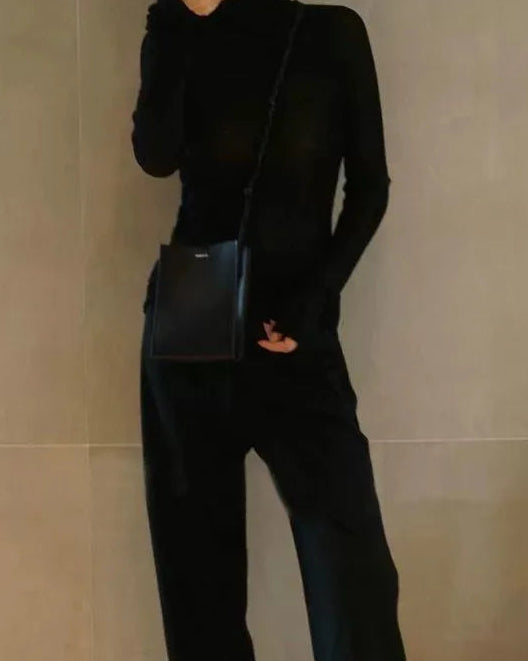 Stretch Wool Turtleneck Sweater