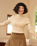 Cashmere Turtleneck Pullover Slim-Fit Knit Sweater