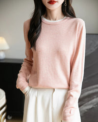 Layered-Look Wool-Blend Knit Top