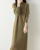 Merino Wool Mock Neck Knit Dress