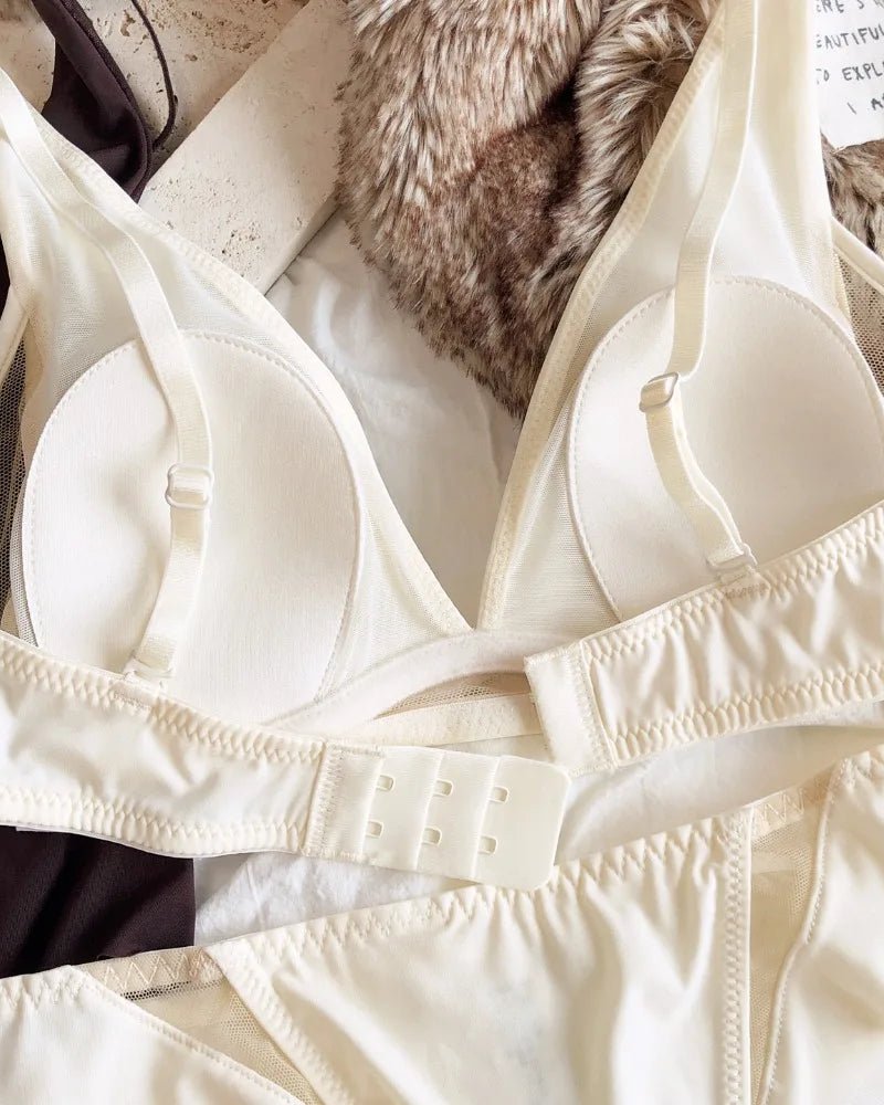 Sexy Deep V Push-Up Cutout Bra Set