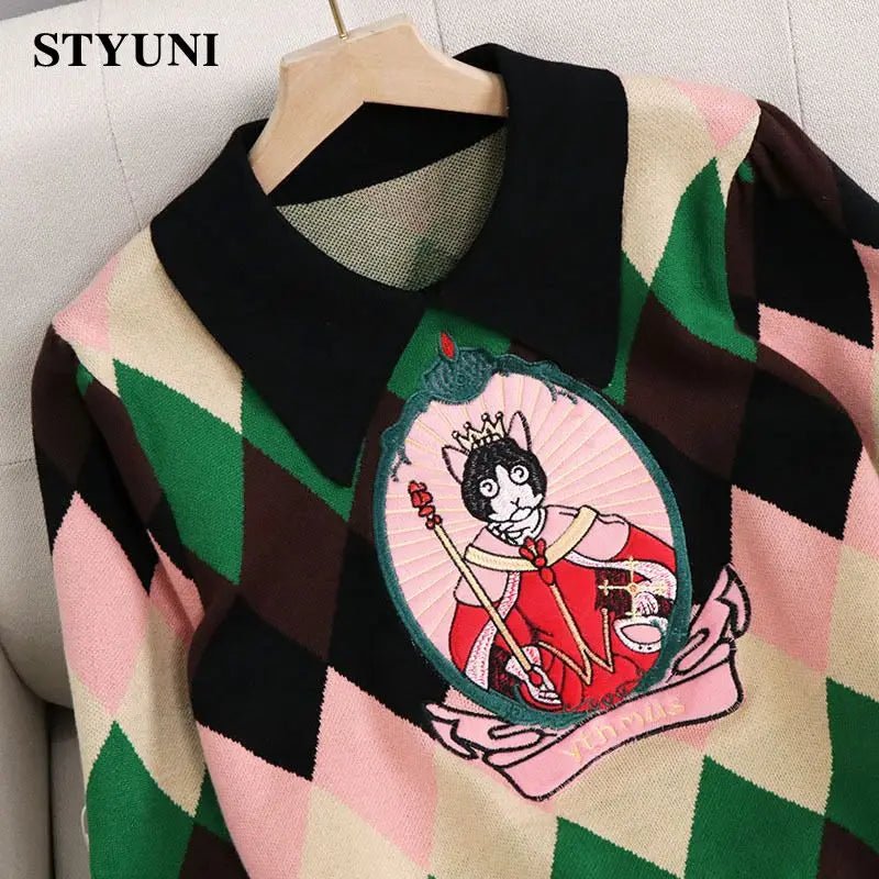 Peter Pan Collar Knitted Ugly Sweater