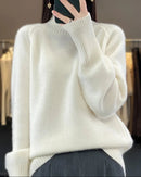 Raglan Merino Wool Mock Neck Sweater