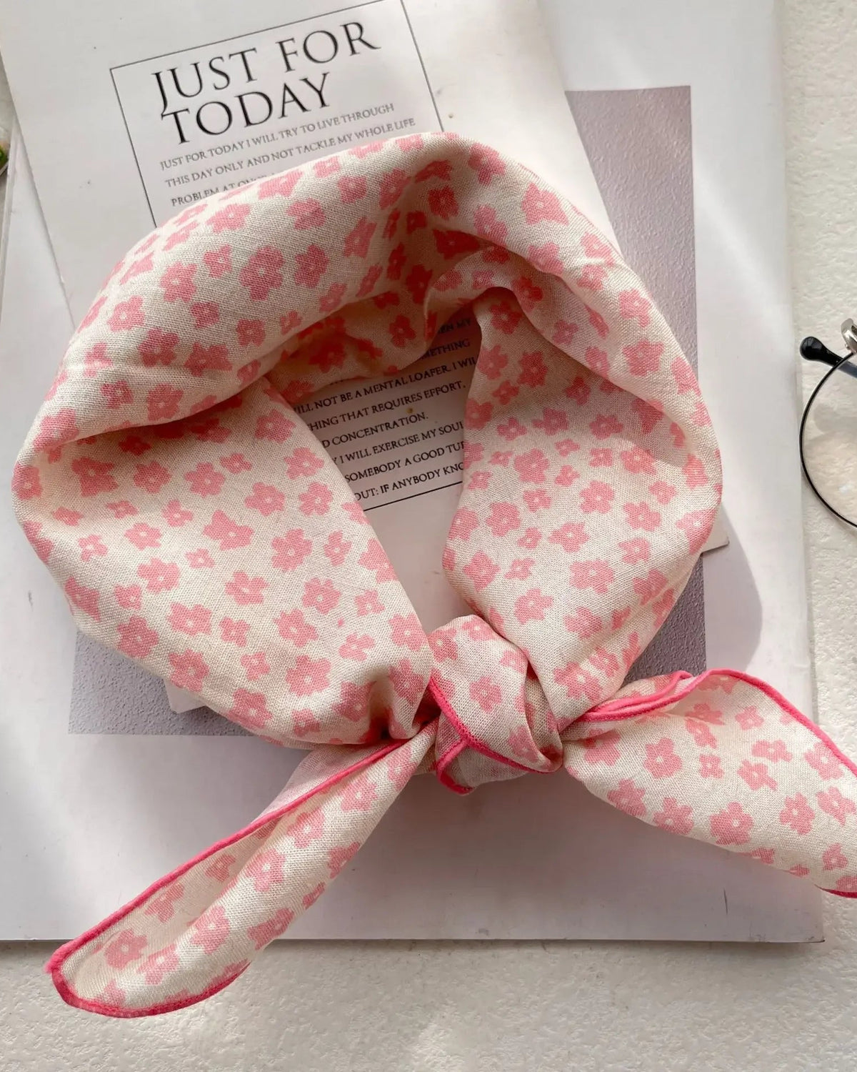 Floral Print Small Square Scarf