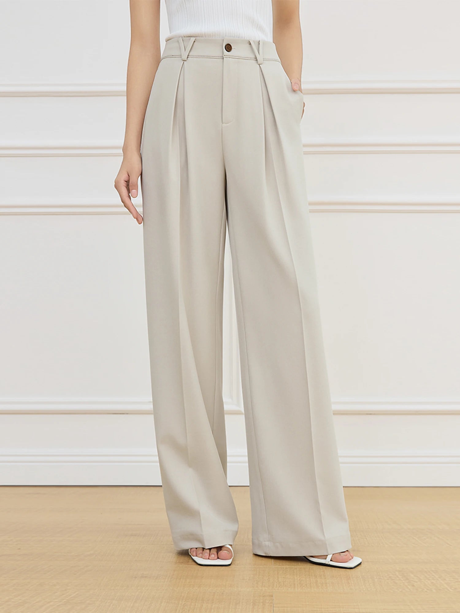 High Waist Straight Pants