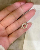 Gold Sunflower Zircon Clavicle Necklace