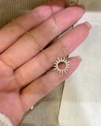 Gold Sunflower Zircon Clavicle Necklace