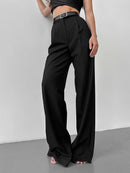 High Waist Pleated Wide Leg Pants