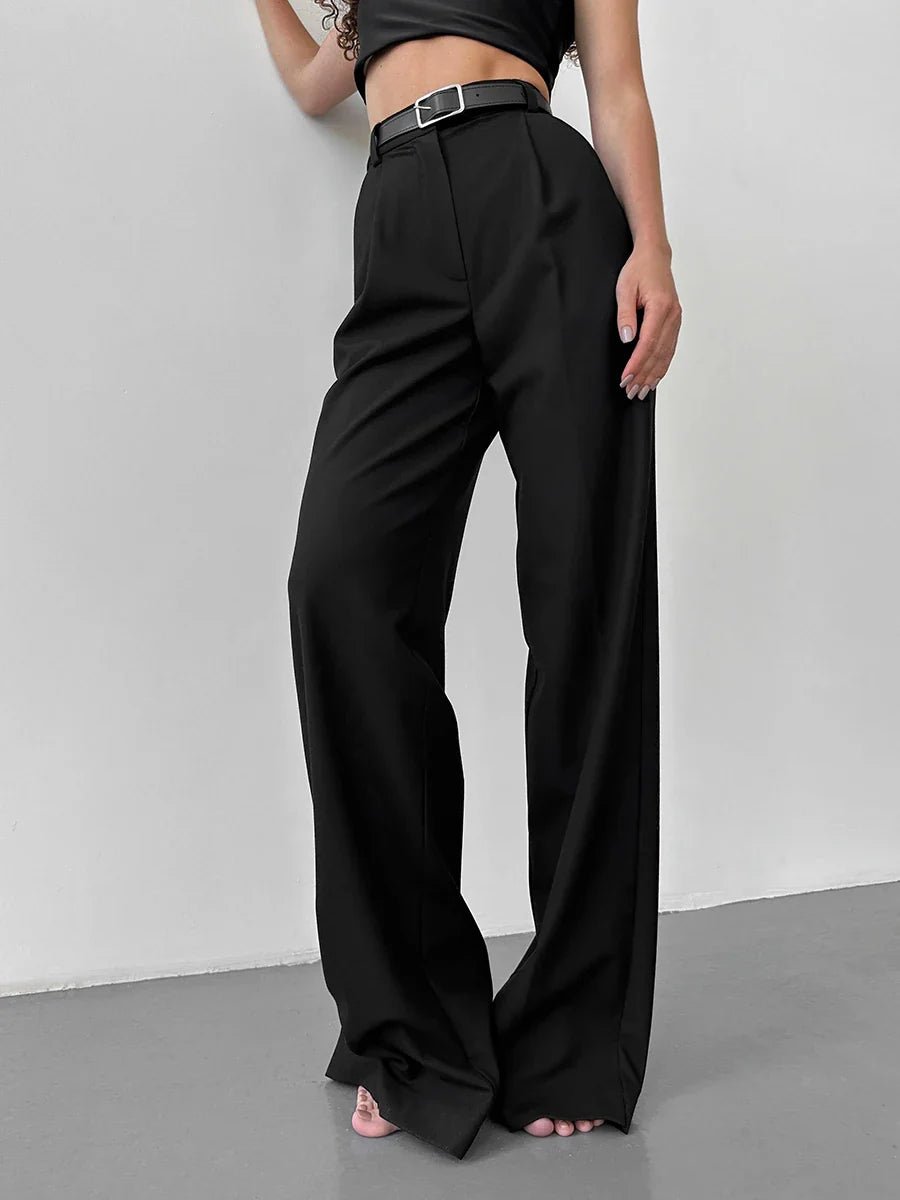 High Waist Pleated Wide Leg Pants