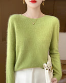 Merino Wool O-Neck Pullover Sweater