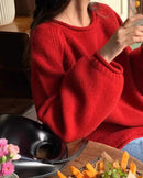 Cashmere Rolled Neck Knit Sweater