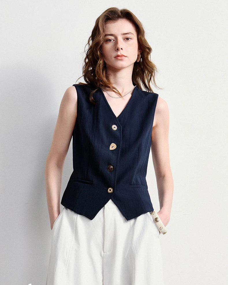 Woven Ease Knit Sleeveless Vest