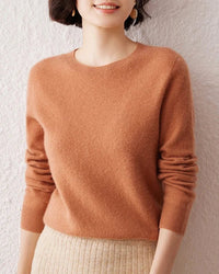 Cashmere Knitted Long-Sleeved Crew Neck Sweater