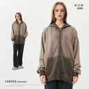 Oversized Cotton Zipper Washed Hoodies
