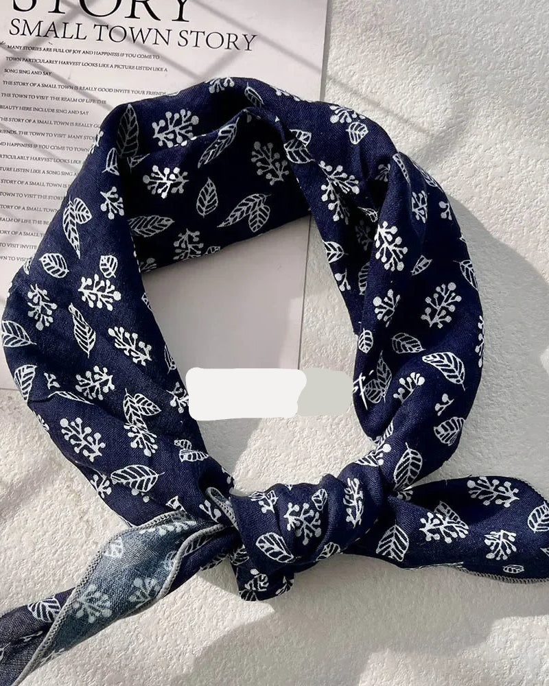 Floral Print Small Square Scarf